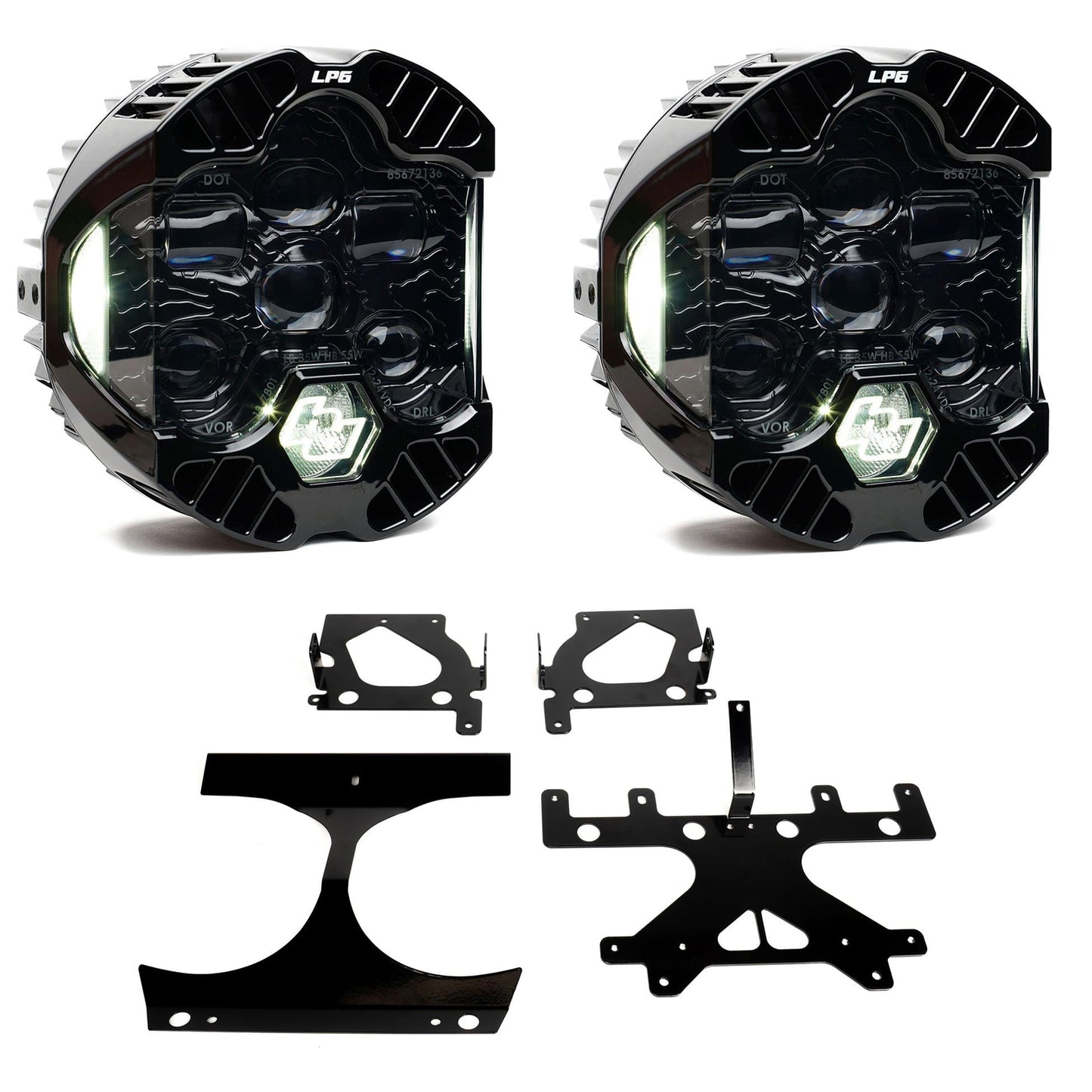 Baja Designs 15-24 Harley-Davidson Road Glide (Dual Light) DOT LP6 LED DRL Headlight Kit - White