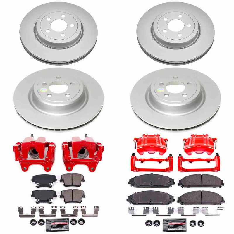 Power Stop 12-14 Dodge Charger Front and Rear Z23 Coated Kit w/Powder Coated Calipers