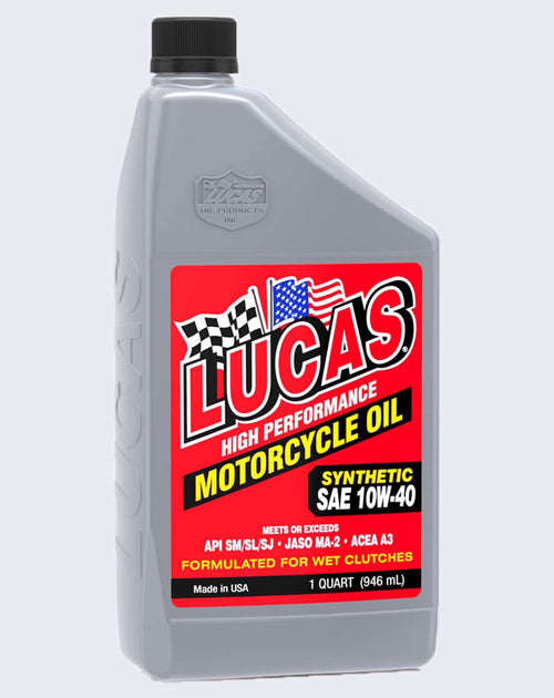 LUCAS OIL- SYNTHETIC SAE 10-40 MOTOR CYCLE OIL 1 QUART - 10793
