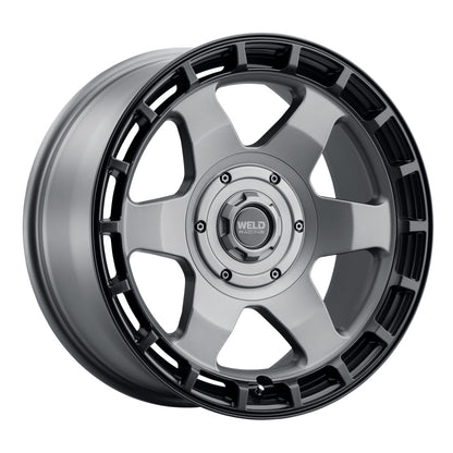 Weld Off-Road Ridge 17x9 - 5x114.3 / 5x127 BP - ET-12 - 78.1mm CB Satin Gunmetal Wheel (Black Ring)