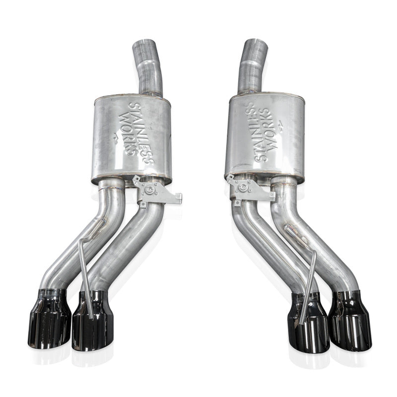 عادم Stainless Works 22-25 كاديلاك CT5-V بلاكوينج ذو نهاية المحور - أطراف كروم أسود