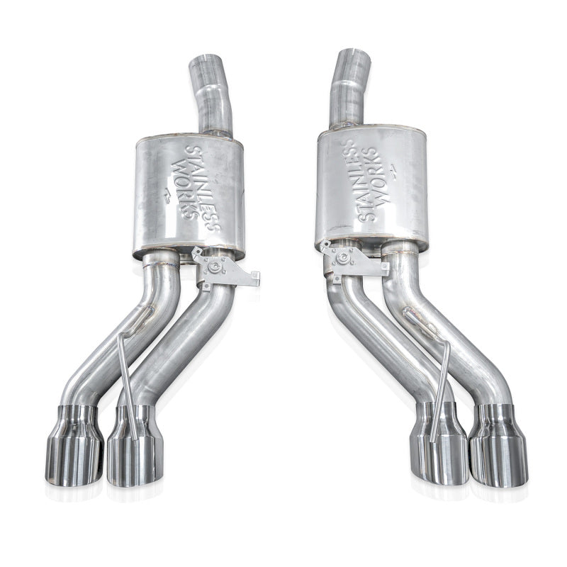 Stainless Works 22-25 Cadillac CT5-V Blackwing Axle Back Exhaust - أطراف مصقولة