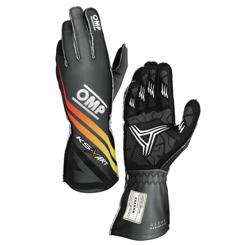 OMP KS-X ART GLOVES my2025 FIA 8877-2022 BLACK/YELLOW/RED SZ L