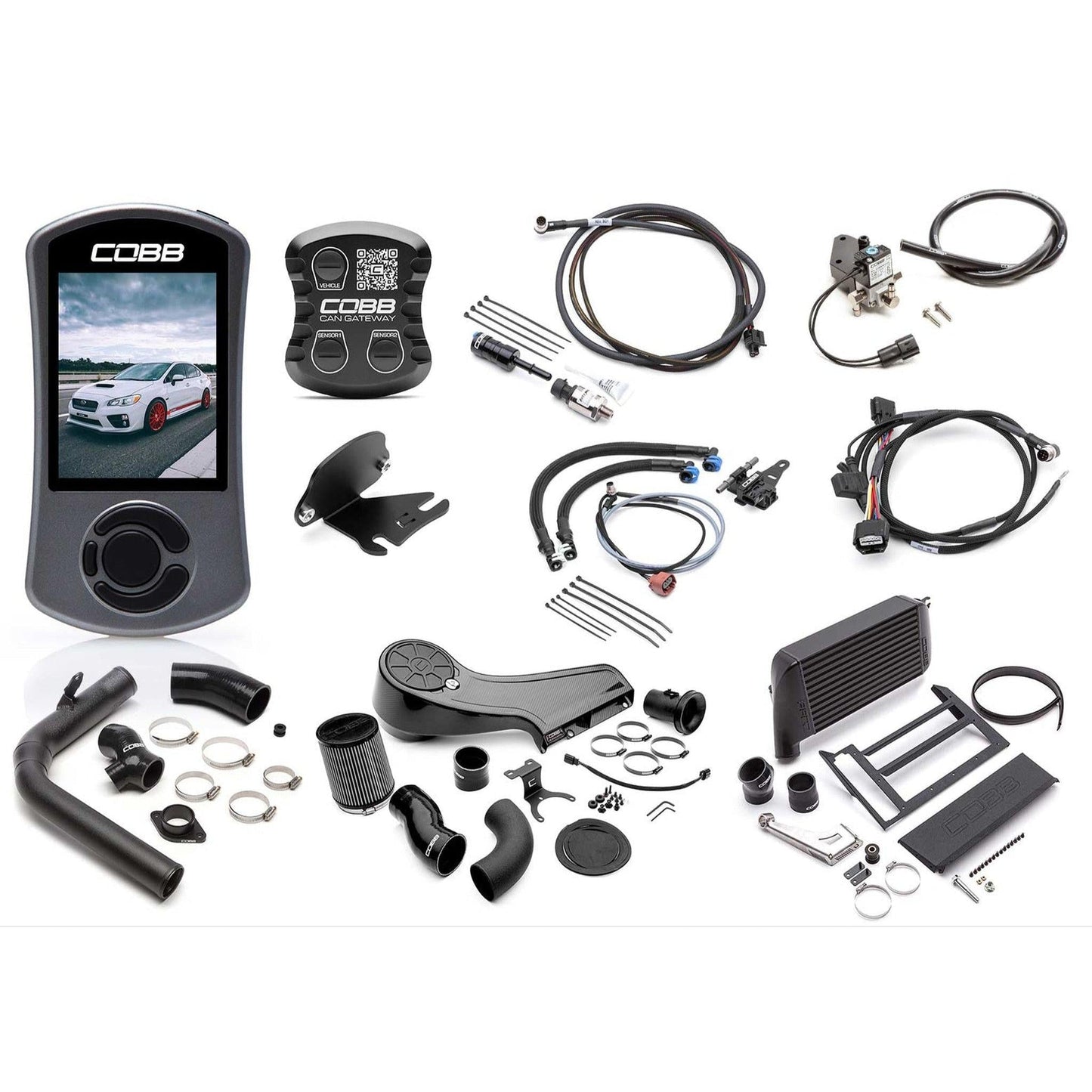 Cobb 15-17 Subaru WRX NexGen Stage 2 + CAN Flex Fuel Redline Carbon Fiber Power Package - Black
