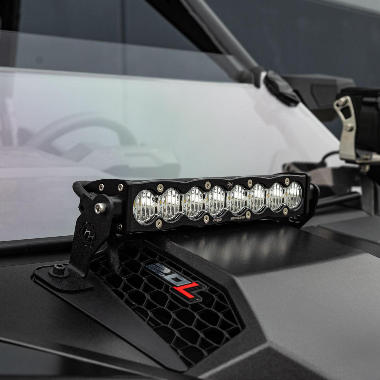 Baja Designs 2025 Polaris RZR Pro-R/S/XP S8 10in Light Bar Hood Mount Kit - Baja Amber