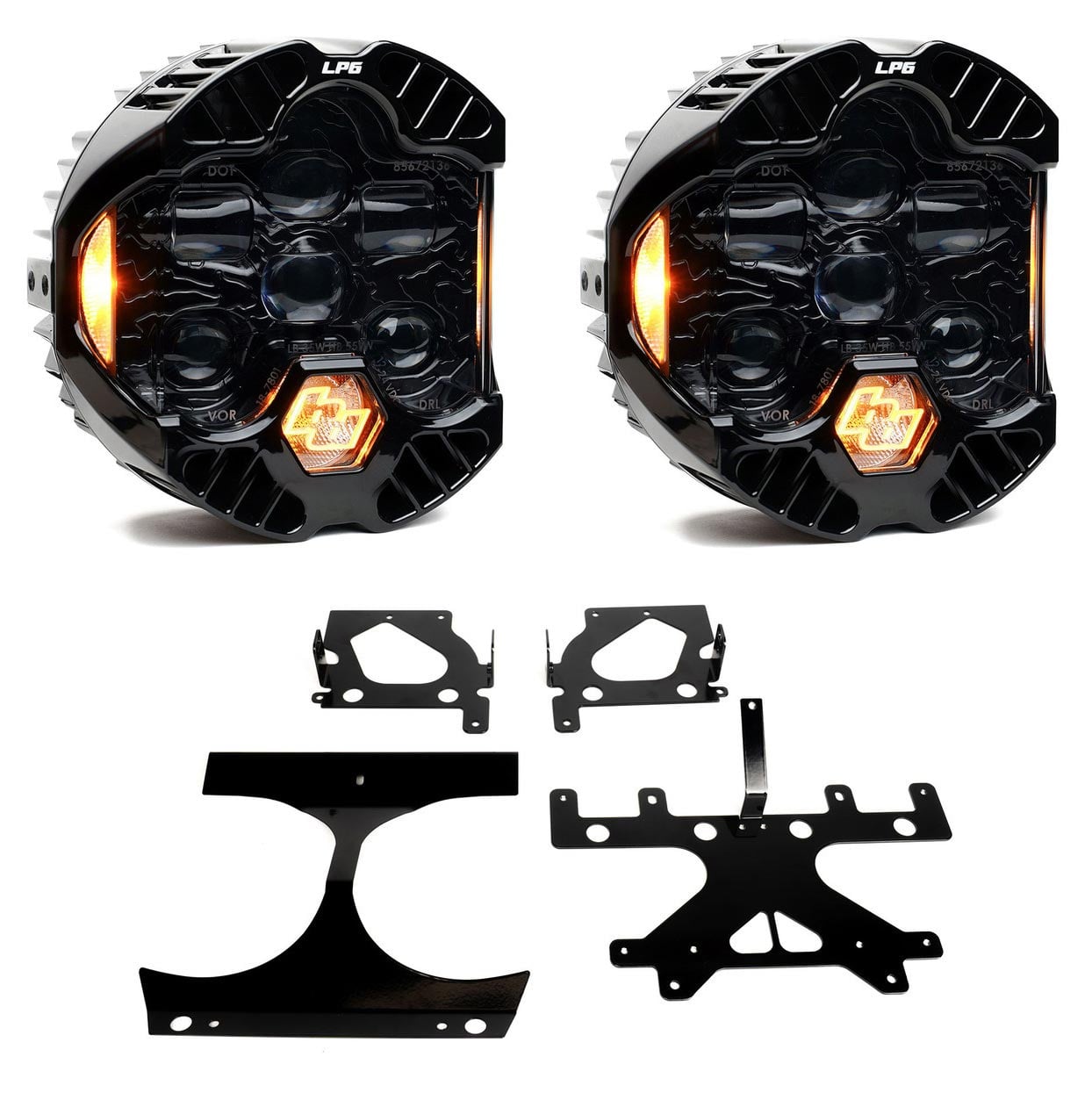 Baja Designs 15-24 Harley-Davidson Road Glide (Dual Light) DOT LP6 LED DRL Headlight Kit - Amber