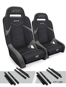 PRP Polaris General GT3 Suspension Seats Kit (Pair) - Black & Gray