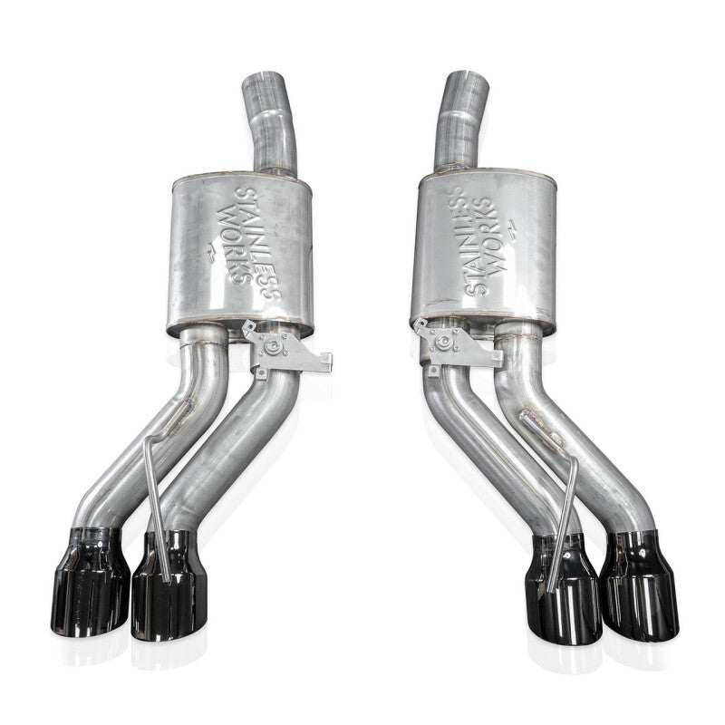 عادم Stainless Works 22-25 كاديلاك CT5-V بلاكوينج ذو نهاية المحور - أطراف كروم أسود