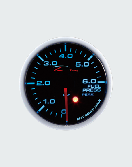 Picture of DEPO 60mm FUEL PRESSURE GAUGE DIAL WITH 25LED COMBINED DIGITAL #SLD6067B-WP-PSI-