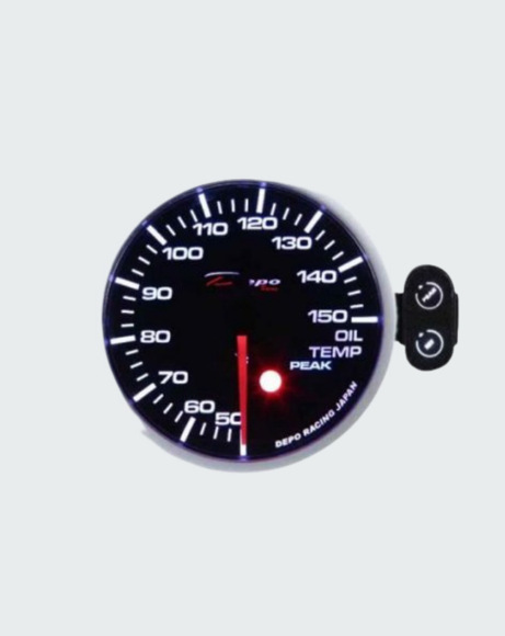 Picture of DEPO 60mm WATER TEMP GAUGE DIAL WITH 25LED COMBINED DIGITAL DISPLAY SMOKED LENS - INCLUDED- WITH WATERPROOF CONNECTOR #SLD6037B-WP
