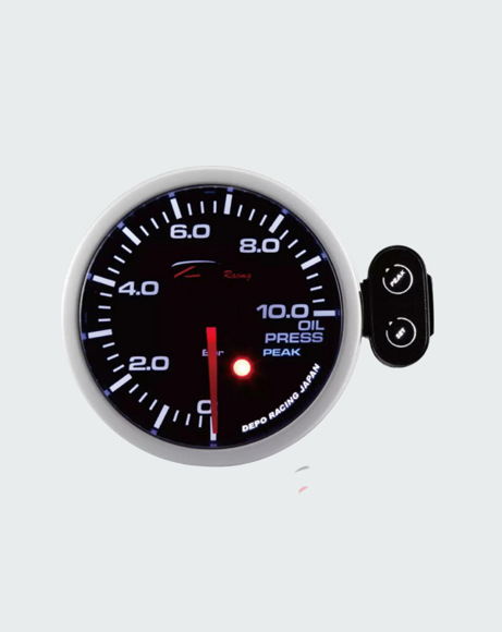 Picture of DEPO ELECTRIC 60mm OIL PRESSURE GAUGE WITH DIGITAL DISPLAY, WITH SENSOR,SMOKED LENS- SUPER WHITE AND AMBER LED DISPLAY #WA6027B LED