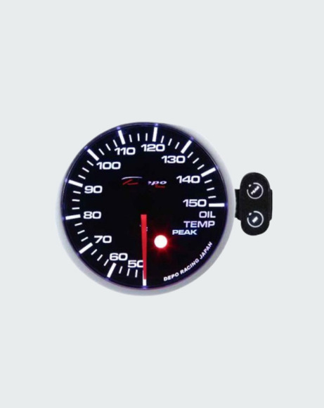 Picture of DEPO ELECTRIC OIL TEMPERATURE GAUGE SMOKED LENS 60mm WHITE AMBER (WA6047B)