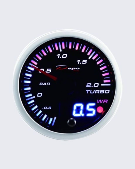 Picture of PEDO 60mm BOOST GAUGE -30 IN.HG~40PSI- DIAL WITH 25LED COMBINED DIGITAL #SLD6001B-PSI-WP