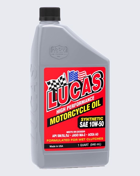 Picture of LUCAS OIL SYNTHETIC SAE 10W-50 MOTORCYCLE OIL 1-QUART - 10716