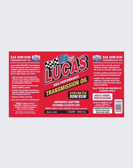 Picture of LUCAS OIL Synthetic SAE 80W-85 Trans Oil- 1-Quart -10778
