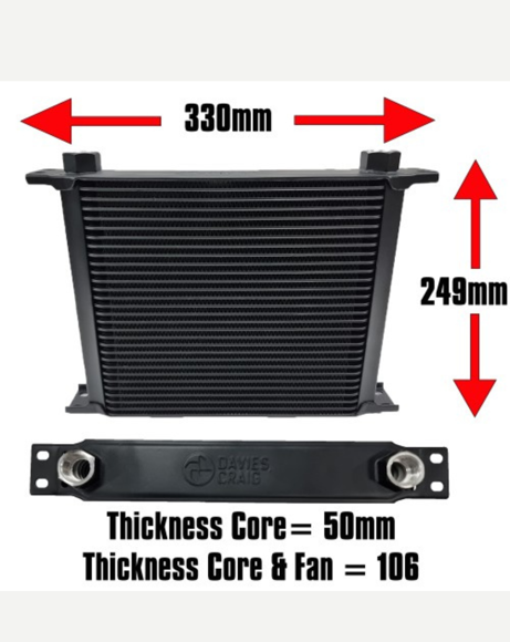 Picture of UNIVERSAL ENGINE/TRANSMISSION OIL COOLER (50MM) 30-ROW AN10 & 8"FAN COMBO (12V) (#608)
